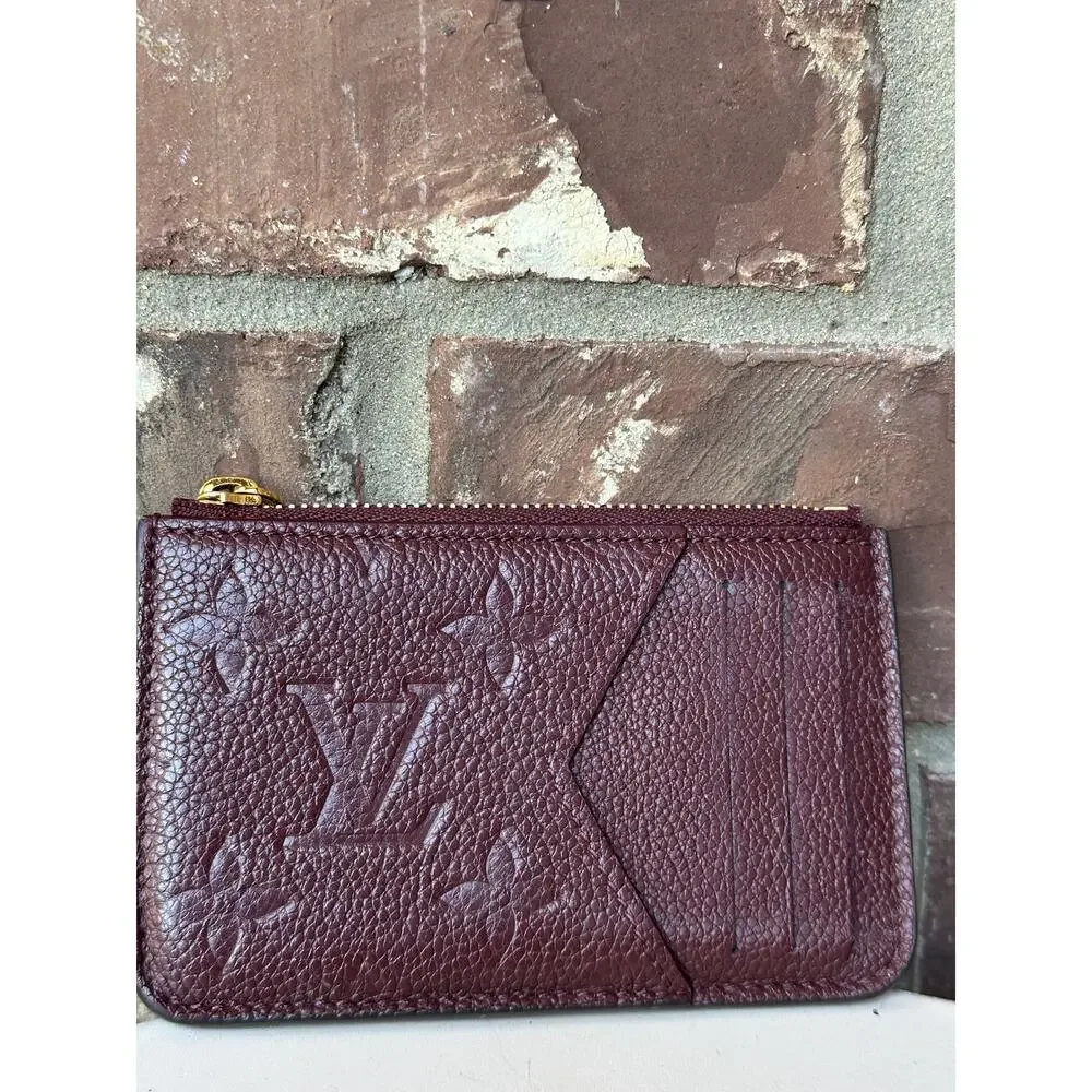 Louis Vuitton Romy Card Holder Monogram Empreinte Leather Wine 29108